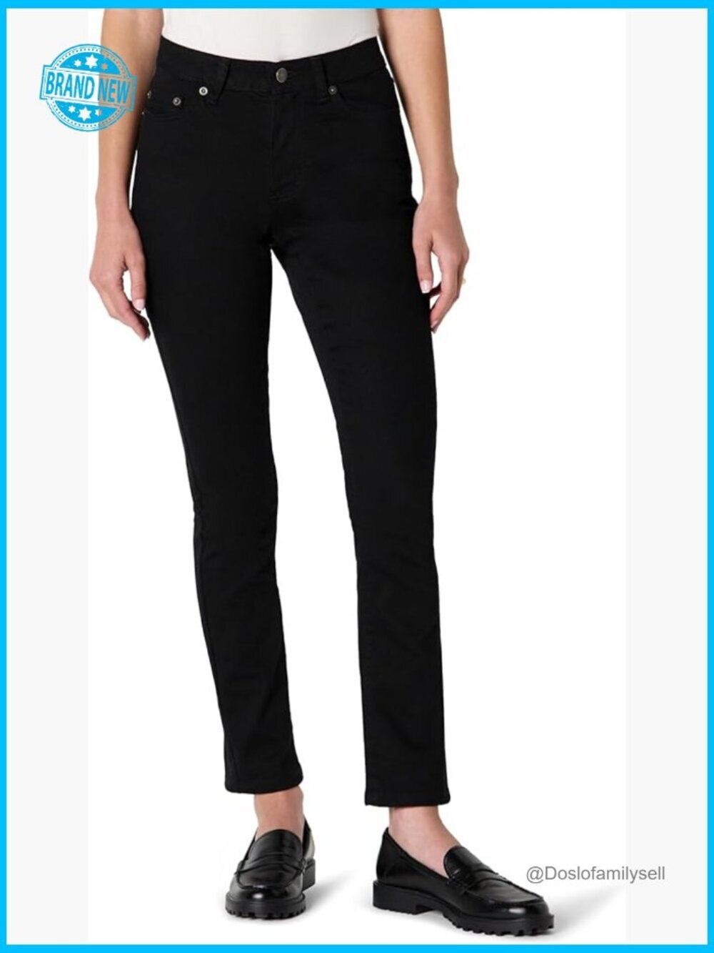 Women's Mid-Rise Straight Leg Jeans Slim Fit Stretch Denim Classic Wardrobe